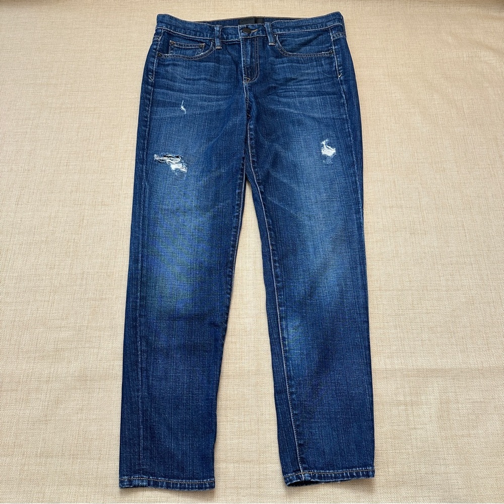 Vince ‘Mason’ Relaxed Rolled Distressed Blue Jeans